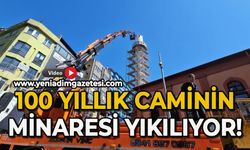 100 yıllık caminin minaresi risk nedeniyle yıkılıyor