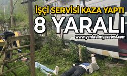 İşçi servisi ağaca çarptı, 8 kişi yaralandı