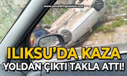 Ilıksu'da kaza: Yoldan çıktı, takla attı!