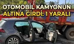 Otomobil kamyonun altına girdi: 3 yaralı