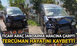Hafif ticari araç jandarma aracına çarptı: 1 ölü