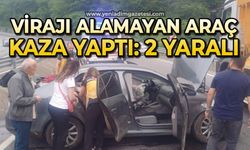 Virajı alamayan araç kaza yaptı: 2 yaralı