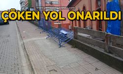 Çöken yol onarıldı