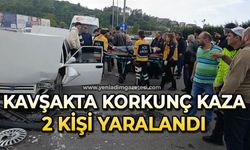 Kavşakta korkunç kaza: 2 kişi yaralandı