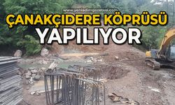 Çanakçıdere Köprüsü yapılıyor