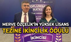 BEUN Lisansüstü Öğrencisi Merve Özçelik’in Yüksek Lisans Tezine ikincilik ödülü