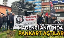 Beşiktaş Çarşı Grubu Madenci Anıtı'nda pankart açtılar
