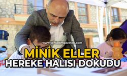 Minik eller Hereke halısı dokudu
