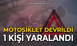 Motosiklet devrildi: 1 yaralı
