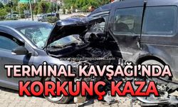Terminal kavşağında korkunç kaza