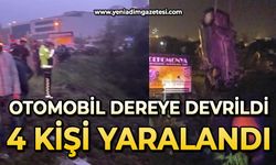 Zonguldak’ta otomobil dereye devrildi: 4 yaralı