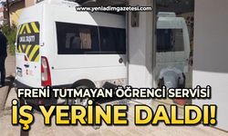 Frenleri tutmayan öğrenci servisi iş yerine daldı: Faciadan dönüldü