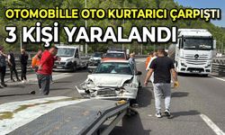 TEM’de otomobille oto kurtarıcı çarpıştı: 3 yaralı
