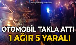 Otomobil takla attı: 1 ağır 5 yaralı