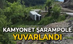 Karadeniz Ereğli’de kamyonet şarampole yuvarlandı