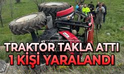 Traktör takla attı: 1 yaralı