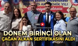 Dönem birincisi olan Çağan Alkan sertifikasını aldı