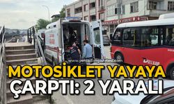 Motosiklet yayaya çarptı: 2 yaralı