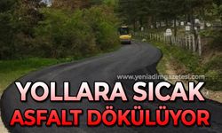 Yollara sıcak asfalt dökülüyor