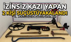 İzinsiz kazı yapan 2 kişi suçüstü yakalandı