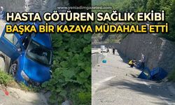 Hasta götüren sağlık ekibi başka bir kazaya müdahale etti