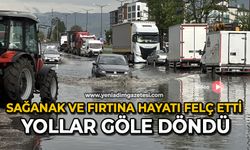 Sağanak ve fırtına hayatı felç etti Yollar göle döndü