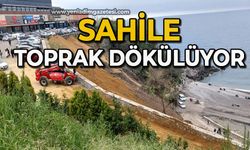 Sahile toprak dökülüyor