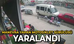 Otomobile çarpmamak için manevra yapan motosiklet sürücüsü yaralandı