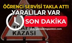 Öğrenci servisi takla attı: Yaralılar var