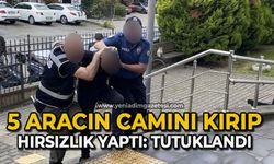 Ereğli’de 5 aracın camını kırarak hırsızlık yapan şüpheli tutuklandı