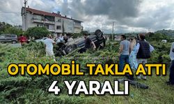 Otomobil takla attı 4 yaralı