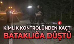 Kimlik kontrolü sırasında kaçtı, peşinden koşan polislerle beraber bataklığa düştü