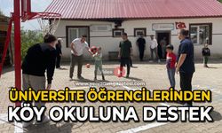 Üniversite öğrencilerinden köy okuluna destek