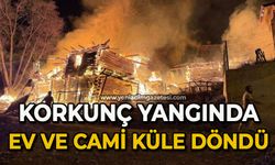 Korkutan yangın: Ev ve cami yandı