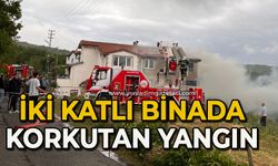 İki katlı binada korkutan yangın