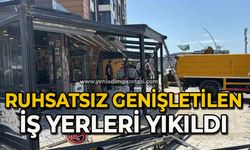 Ruhsatsız genişletilen iş yerlerine yıkım