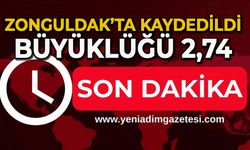 Zonguldak’ta kaydedildi: Büyüklüğü 2,74