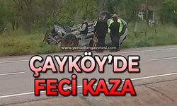 Çayköy’de feci kaza