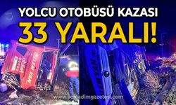 Yolcu otobüsü kazası: 33 yaralı