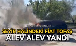 Seyir halindeki Fiat Tofaş alev alev yandı