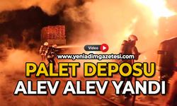 Palet deposunda yangın paniği