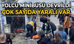 Yolcu minibüsü devrildi: Yaralılar var