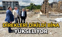 Direkleri dikildi bina yükseliyor