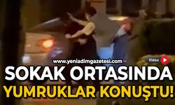 Sokak ortasında yumruklar havada uçuştu