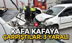 Kamyonet ile hafif ticari kafa kafaya çarpıştı: 3 yaralı