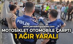 Motosiklet otomobile çarptı: 1 ağır yaralı