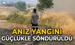 Anız yangını güçlükle söndürüldü