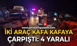 İki araç kafa kafaya çarpıştı: 4 yaralı