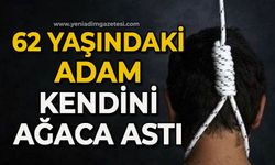 62 yaşındaki adam kendini ağaca astı