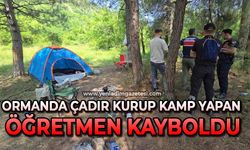 Ormanda çadır kurup kamp yapan öğretmen kayboldu